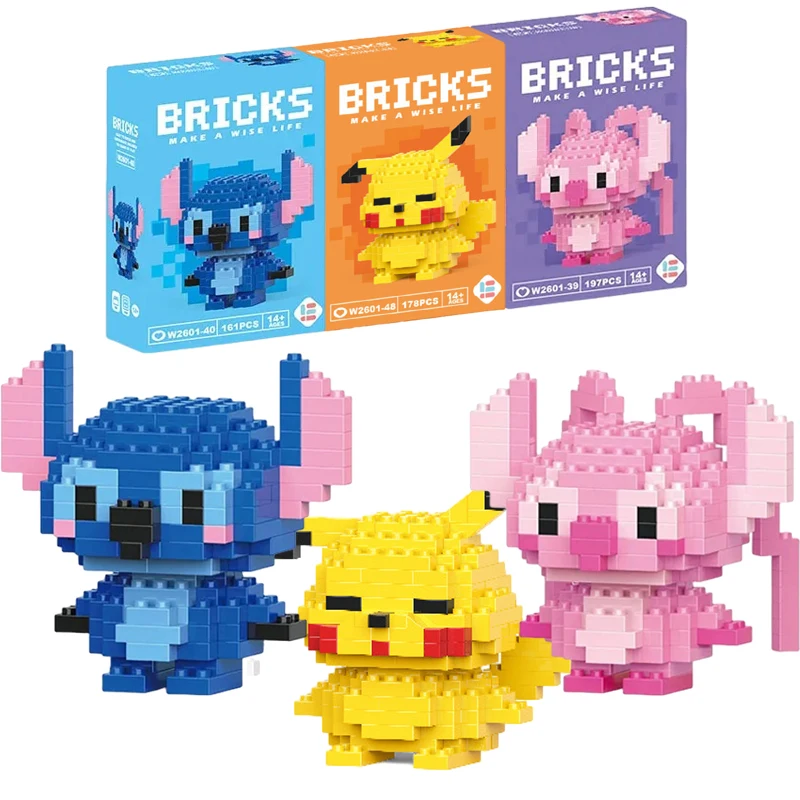 Disney Lilo Stitch Toy Building Blocks Lega Disney Blocks Personaggio Dei Cartoni Animati Assemblato Modello Building Block Giocattoli Regali Di Compl