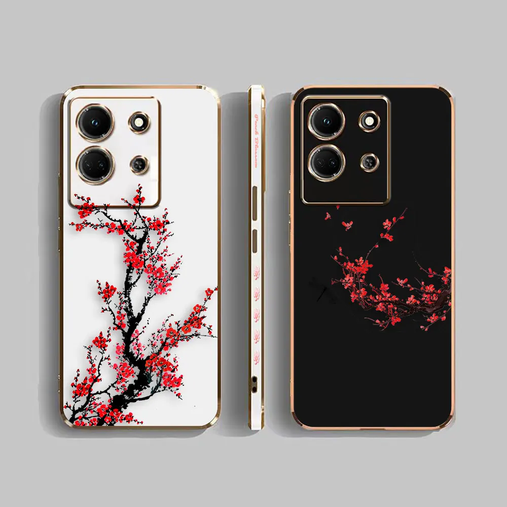 Bright Peach Blossom Cover Smooth E-Tpu Custodia Per Telefono Infinix Note 30 12 G96 12I 11 10 10I Smart 5 6 7 8 Zero 20 5G Pro Custodia Shell