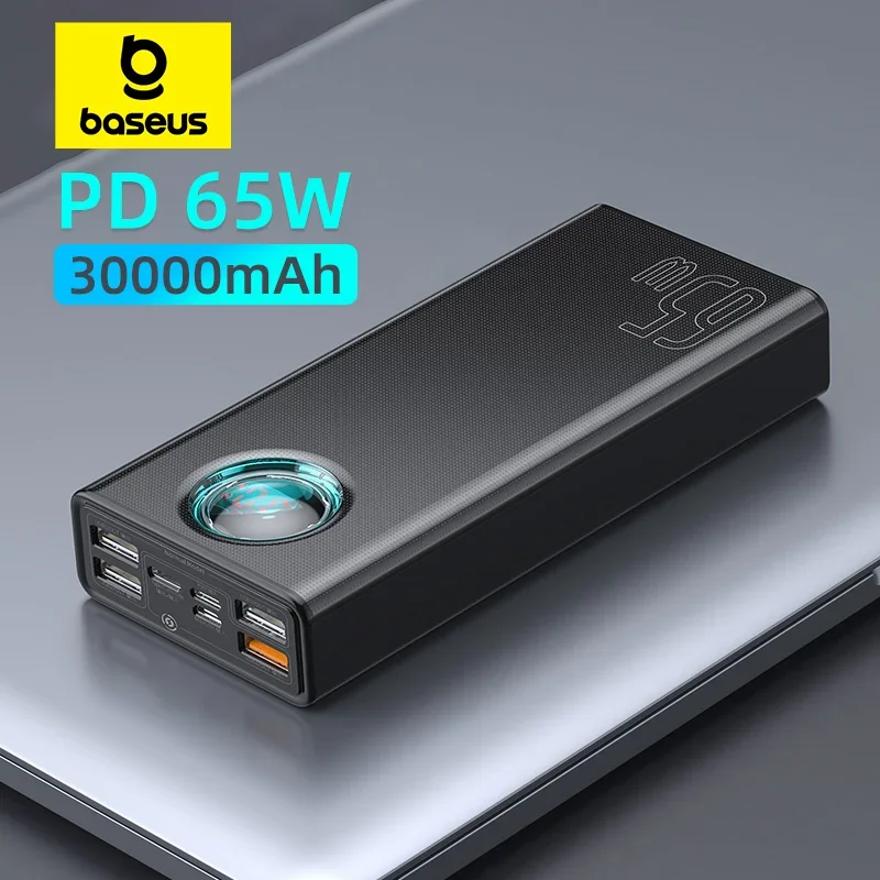 Baseus 65W 30000Mah Power Bank Pd Quick Charge Fcp Scp Powerbank Caricabatterie Esterno Portatile Per Tablet Portatile Iphone 15 Samsung