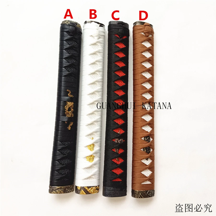Handmade Japanese Samurai Sword Handle Tsuka Set Kirsite Tsuka/Fuchi Kashira Katana/Wakizashi Accessorio Fai Da Te 15Cm * 20Cm * 26Cm * 30Cm *