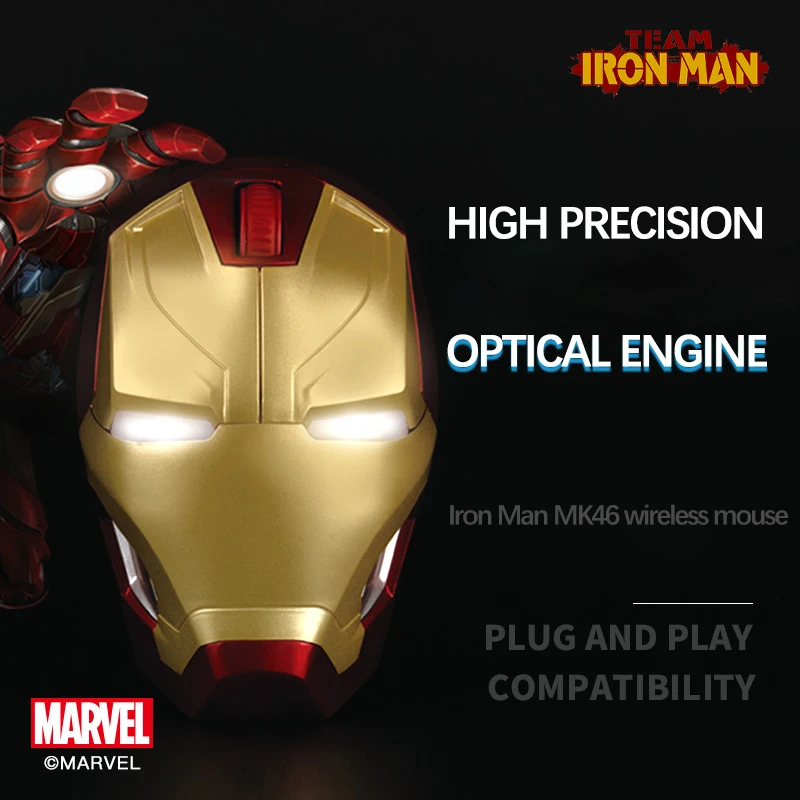 Iron Man Black Panther Mk46 Wireless Optical Mouse Games Office Collection Mouse 3D Captain America 3 Periferiche Mouse Toy