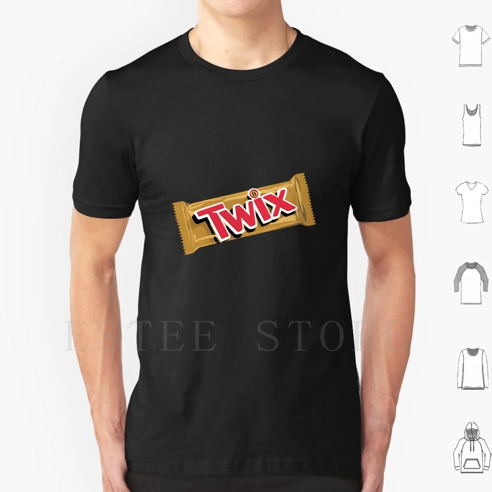 "Twix" Candy Bar Design T Shirt Stampa Cotton Twix Candy Caramello Chocolate Bar Zucchero Dolce Halloween Natale Snickers Case