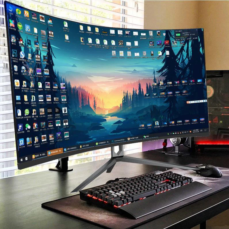Monitor Led Desktop 144Hz Monitor Da Gioco A Schermo Piatto Curvo Da 24 Pollici 1K 2K 1080P 144Hz