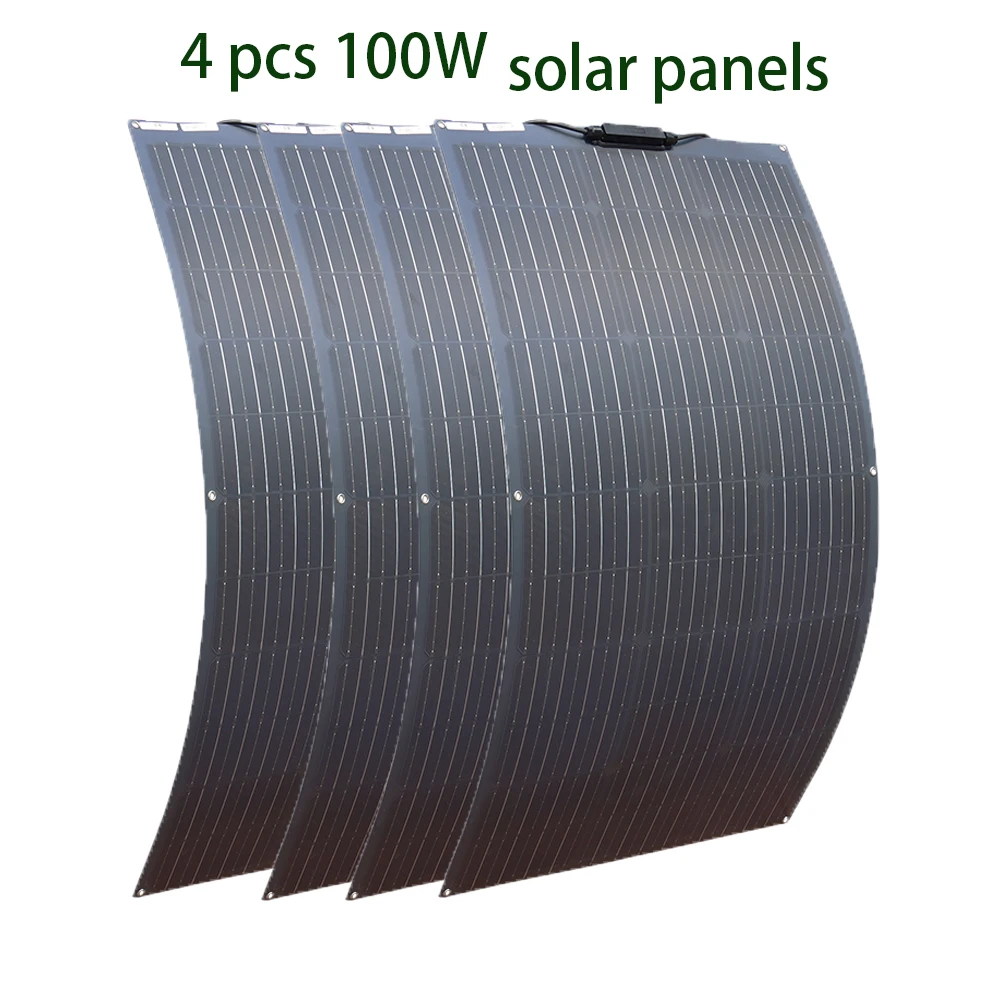 Solar Panel Pannello Solare Flessibile 100 W 200W 300W 400W 24V/12V Monocristallino Pieghevole 100 Watt 18V Modulo Caricabatterie Per Pannelli Solari 