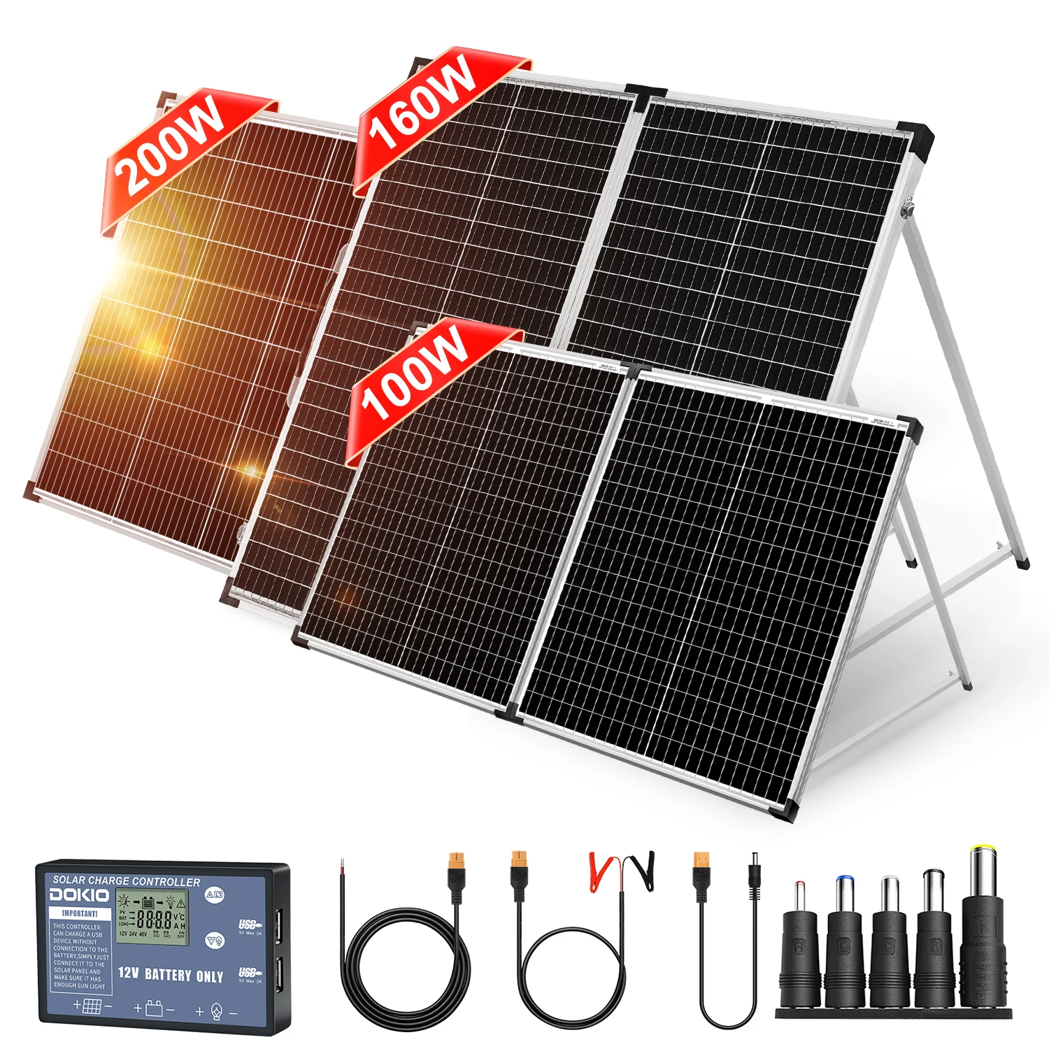 Dokio 18V 100W 150W 200W Pannello Solare Pieghevole Cina Pannello Solare Caricatore Cella Pannello Solare Painel 200W Con Controller 12V