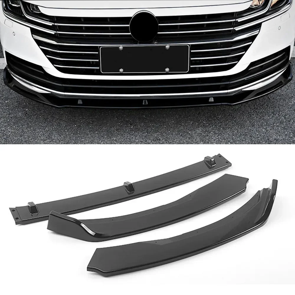Per Volkswagen Arteon 2018-2021 3Pcs Auto Auto Paraurti Anteriore Lip Body Kit Spoiler Splitter Paraurti Canard Bar Guard Body Kit