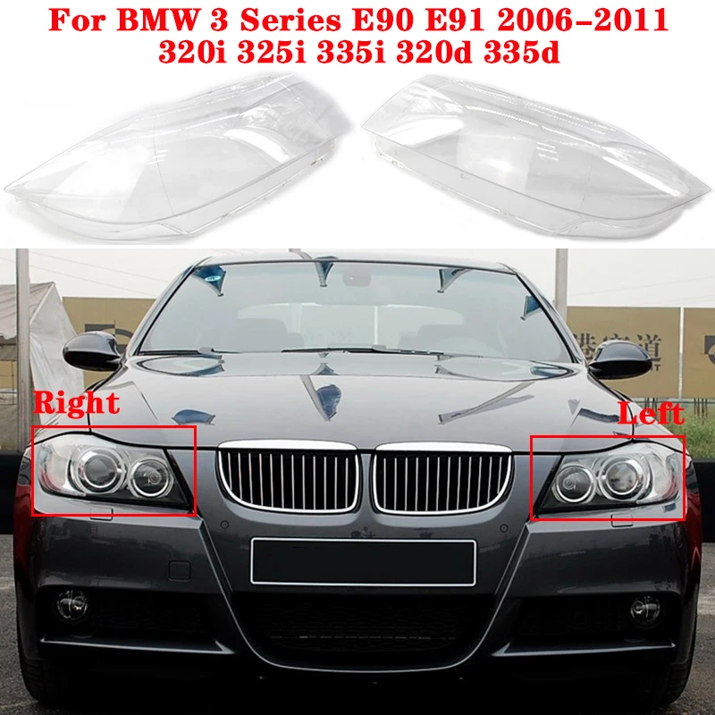 Per Bmw Serie 3 E90 E91 2006-2011 Copertura Faro Anteriore Allo Xeno Per Auto 320I 325I 335I 320D 335D Fari Anteriori In Vetro