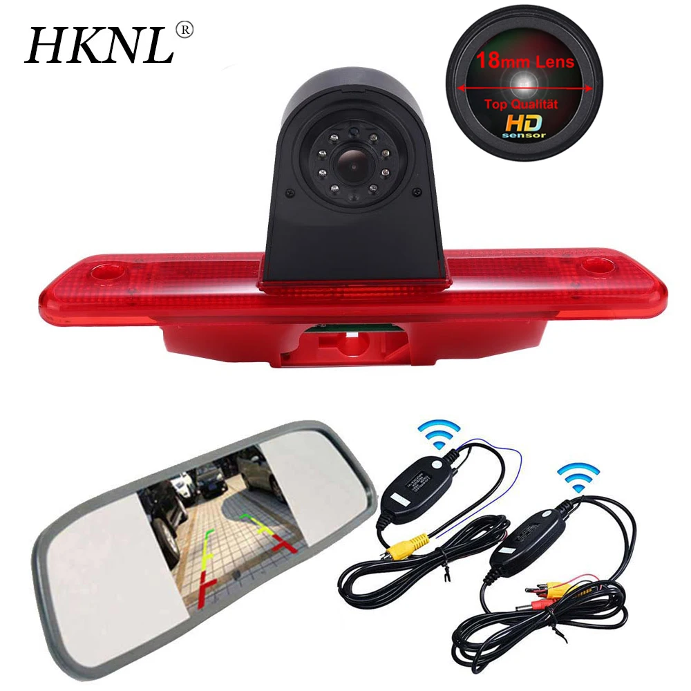 Hknl Hd Lens Ccd Car Rear View Camera + Mirror + 2.4Ghz Wireless Per Toyota Proace Citroen Jumpy Peugeot Expert Rot Brake Light Van