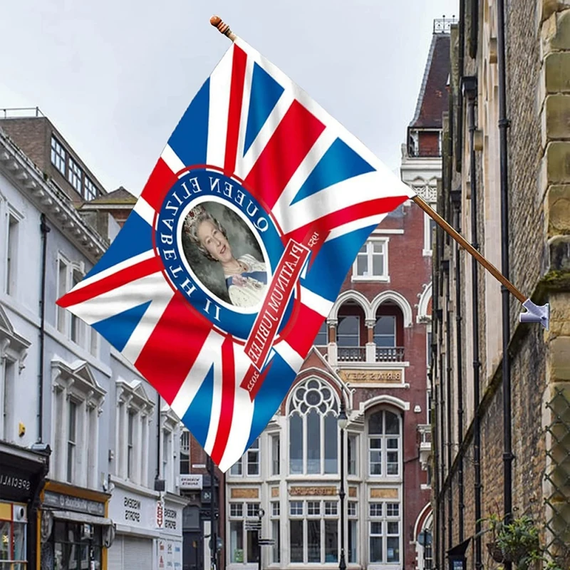 90X150 Cm Queen Platinum Jubilee Flag Her Eminfacile Da Appendere Indoor Outdoor Banner Streamer