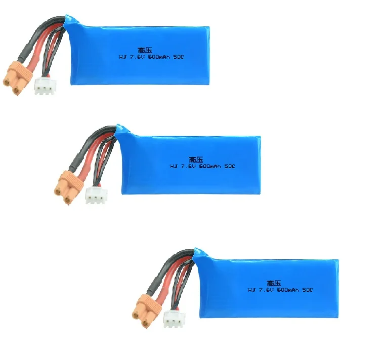 Batteria Lipo Hv 1-3Pcs 600Mah 7.6 V 50C Con Spina Xt30 Per Droni 7.6 V 600 Ma