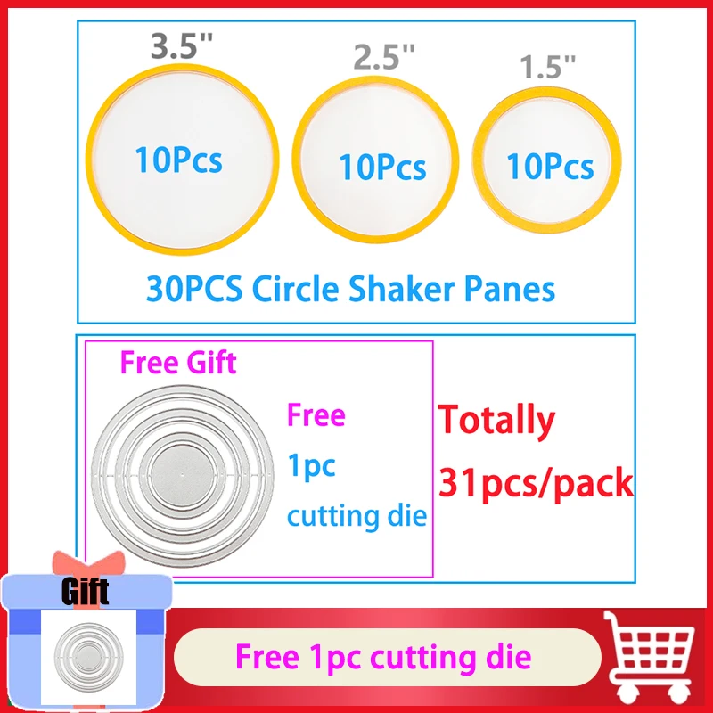 Offerte Bundle Fustelle Shaker Panes Circle Frames Per L'Aggiunta Di Dimensioni Alle Schede Shaker Set Di Coperture Per Finestre Shaker In Plastica