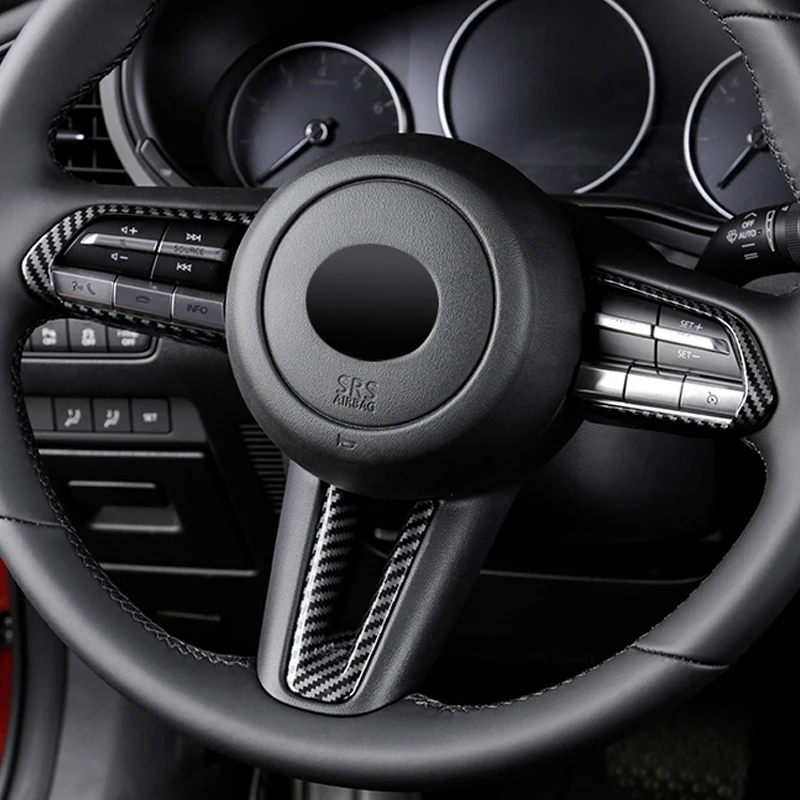 Steering Wheel Cover Interior Steering Wheel Frame Trim Interior Moulding For Mazda Cx-50 Cx50 Cx 50 Abs Carbon Fibre/Red/Matte