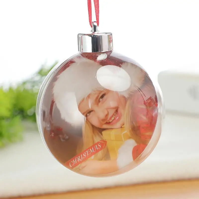 Clear Photo Bauble Christmas Photo Frame Ball Decoration Clear Bauble Hanging Decoration Diy Holiday Party Christmas Photo Balls