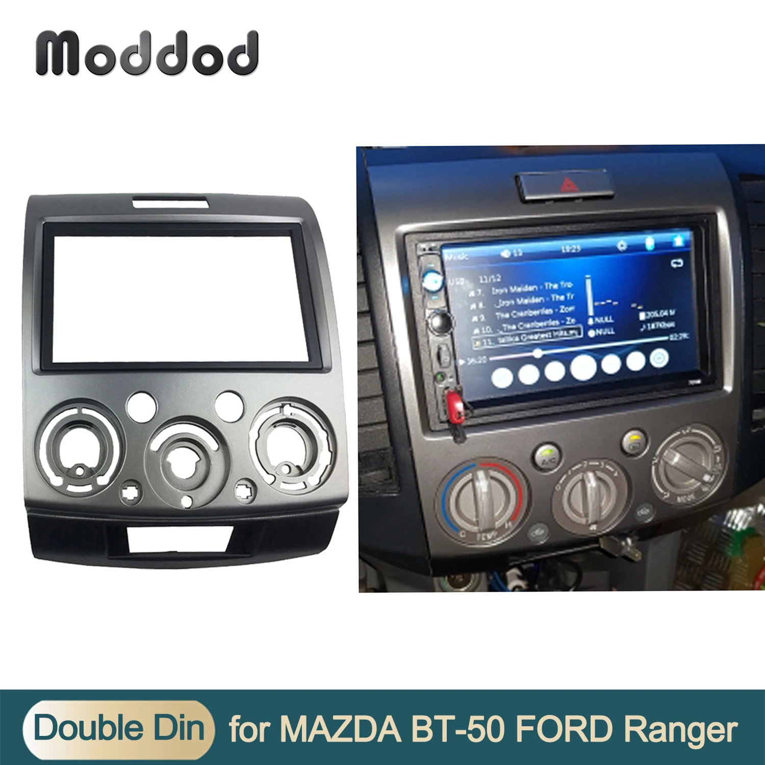 Doppio 2 Din Radio Fascia Per Mazda Bt-50 Ford Everest Installazione Cruscotto Trim Kit Frame Cd Dvd Stereo Player Panel Bezel
