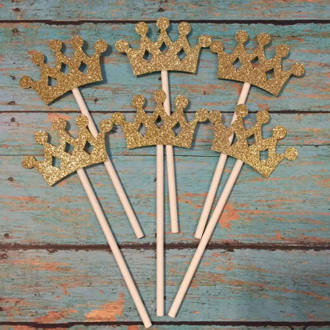 Toppers Per Cupcake Corona 24 Pezzi, Toppers Per Cupcake Compleanno Corona, Toppers Per Cupcake Principessa, Toppers Per Cupcake Compleanno Corone D'O
