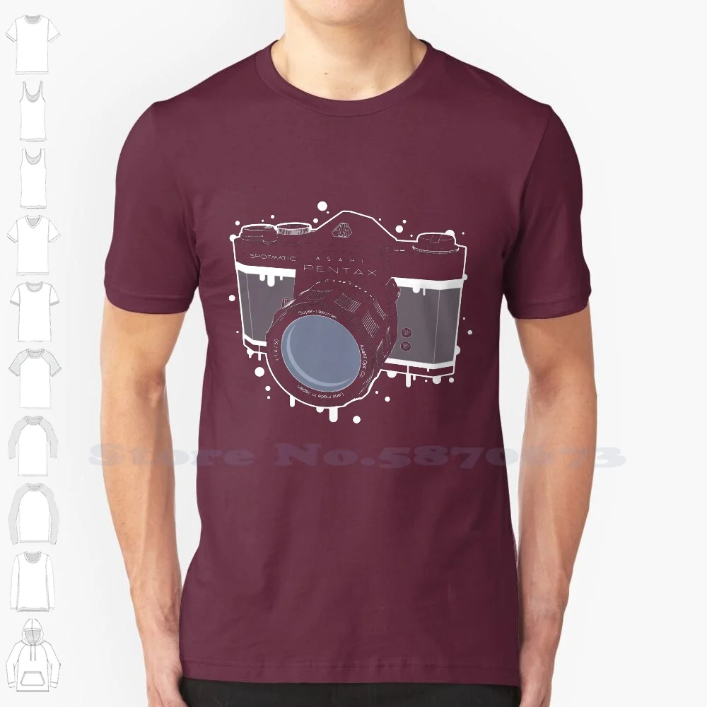 Spotmatic Cool Design Trendy T-Shirt Tee Retro Film Camera Pentax Spotmatic Camera Lines