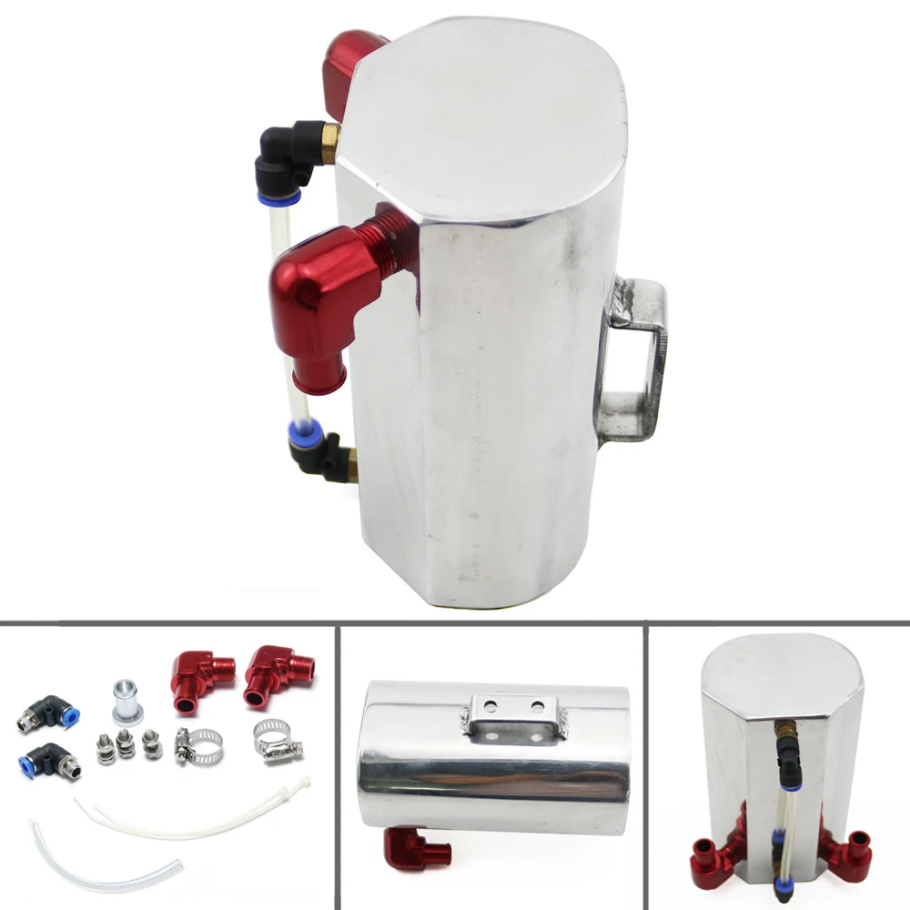 Oil Catch Can Universal Fuel Tank For Racing Car Aluminum Oil Reservoir Tank Collector Kettle Car Accessory