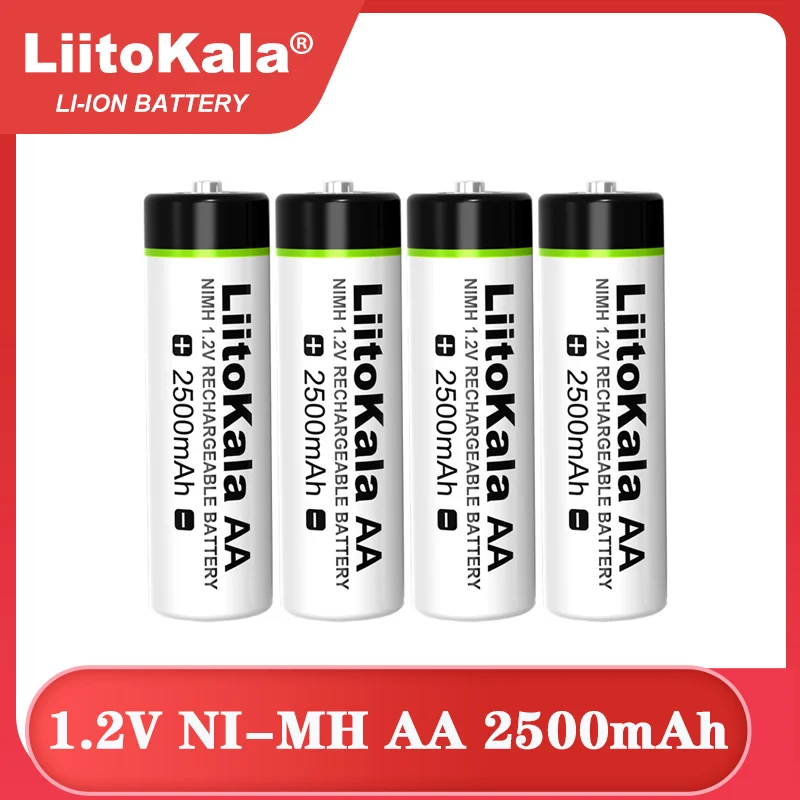Liitokala 1.2V Aa 2500Mah Ni-Mh Batteria Ricaricabile Aa Per Batterie Giocattolo Mouse Telecomando Pistola Temperatura