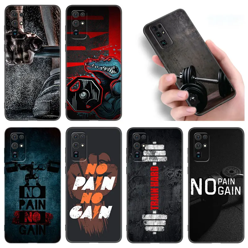 No Pain No Gain Gym Fitness Phone Case Per Huawei Nova 5T 7 8 9 7I 8I Honor 30S 50 60 70 Mate 10 20 Lite 40 Pro Plus Se Cover