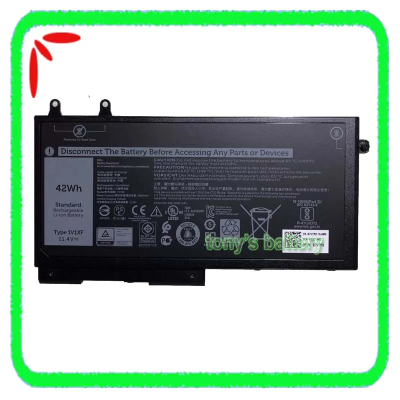 New 1V1Xf Battery For Dell Precision 3540 3550 Latitude 5400 5410 5500 5510 Inspiron 7590 7591 7791 2-In-1 R8D7N 11.4V 42Wh