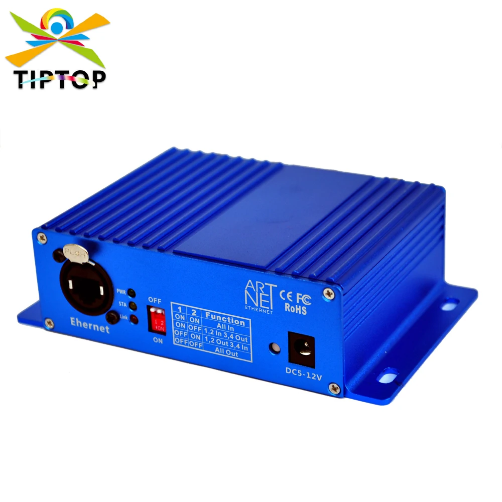 Tiptop Tp-D16 Artnet-Dmx4/8 Luce Della Fase Artnet/Convertitore Dmx Bi-Direzionale Di Nuovo Disegno 4 Femminile Connettore Dmx Processore Arm