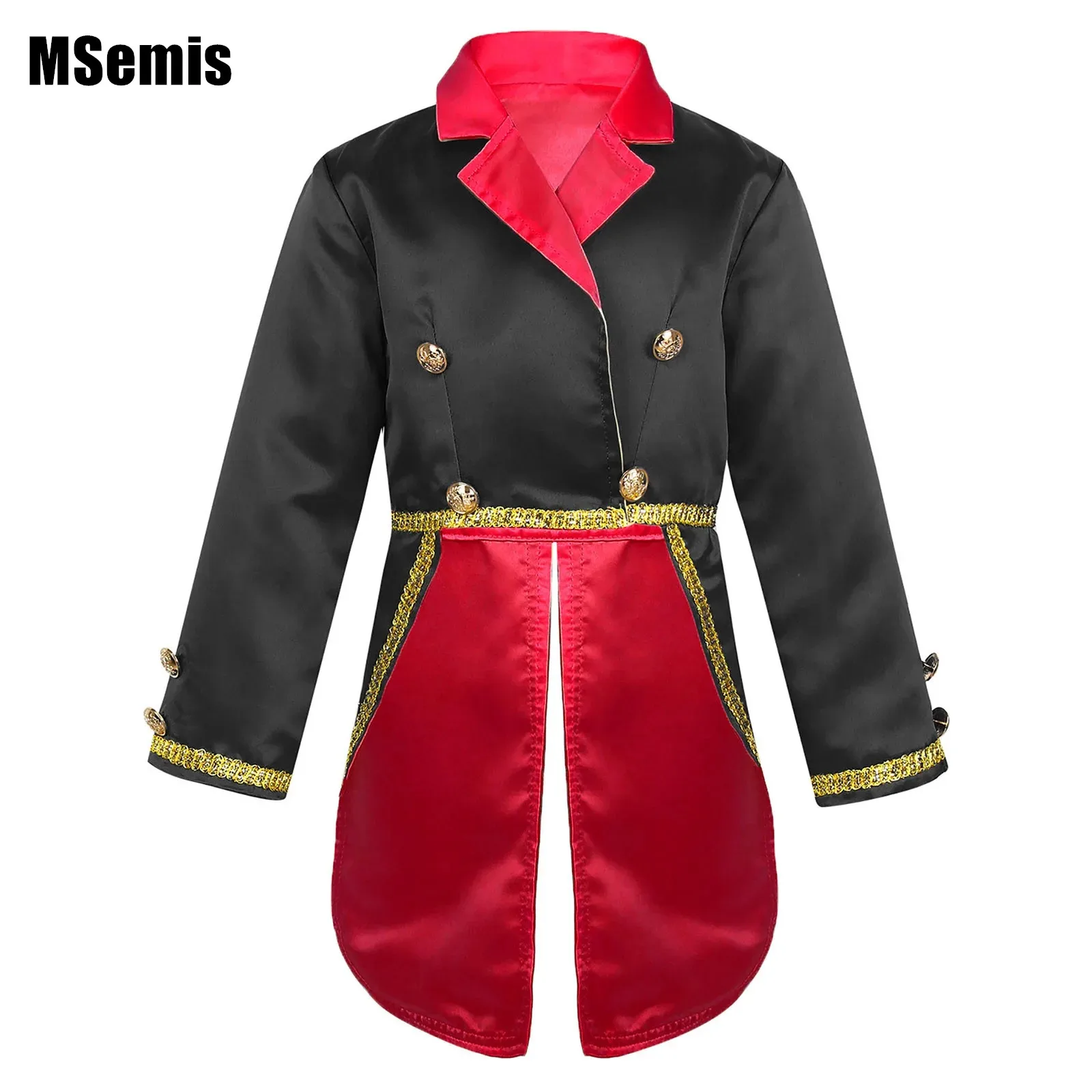 Bambini Ragazzi Smoking Jacket Prince Tailcoat Costume Cosplay Maniche Lunghe Colletto Rovesciato Per La Festa Di Halloween