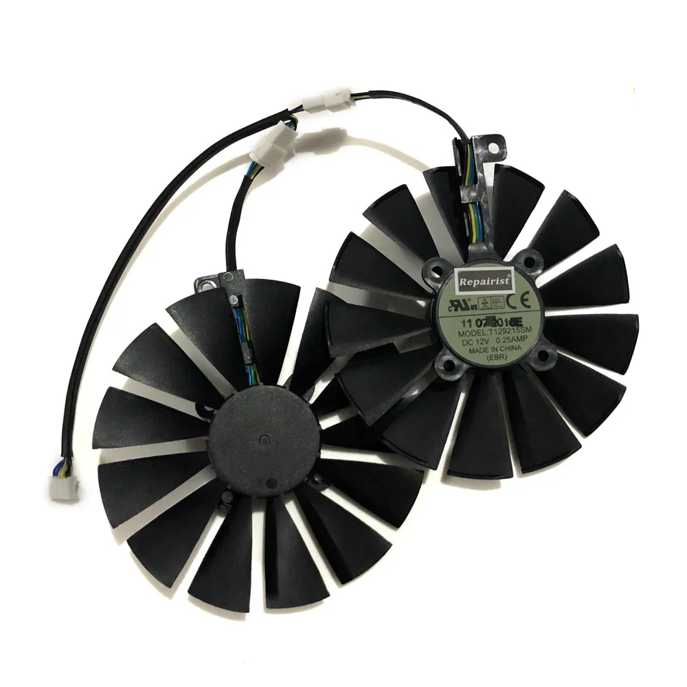 2 Pz/Set Gpu Cooler,T129215Sm,Ventilatore Per Schede Grafiche,Per Asus Rog-Poseidon-Gtx 1080Ti-P11G-Gaming,Per Asus Cerberus Gtx1070Ti A8G Gddr5,Per A