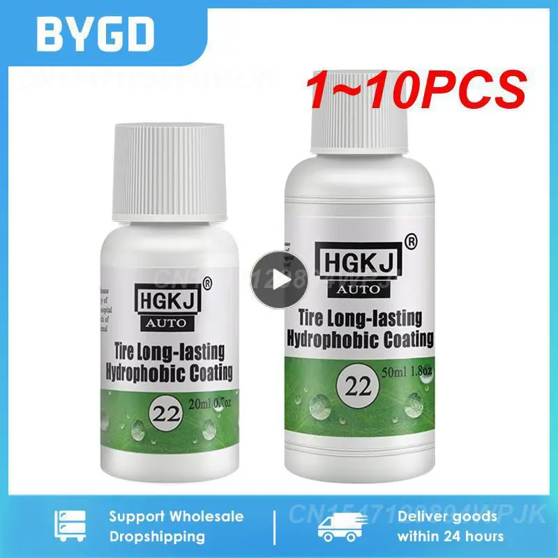 1 ~ 10 Pz 20/50Ml Hgkj Auto Car Tire Coating Tire Gloss Rivestimento Idrofobo Di Lunga Durata Tire Polish Tire Shine Tire Coating Tslm2