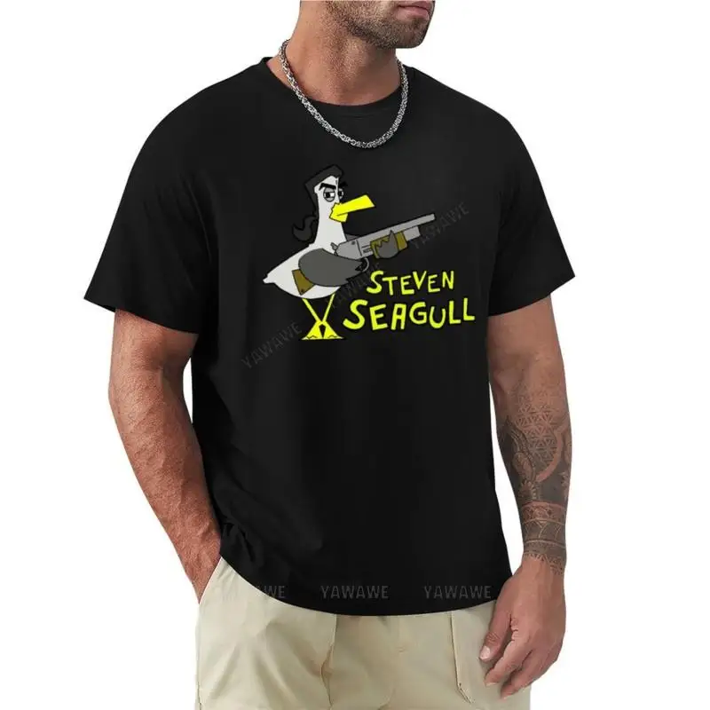 New Black T-Shirt Mens Stephen Seagull T-Shirt Abbigliamento Vintage T-Shirt Short Black T-Shirt Sweat Shirt Abbigliamento Uomo