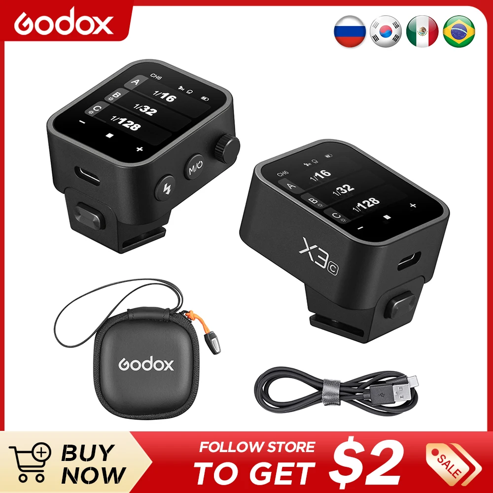 Godox X3 Flash Trigger C/N/S/F/O Wireless Flash Trigger Ttl Hss Trasmettitore Touch Screen Per Canon Nikon Sony Fuji Olympus