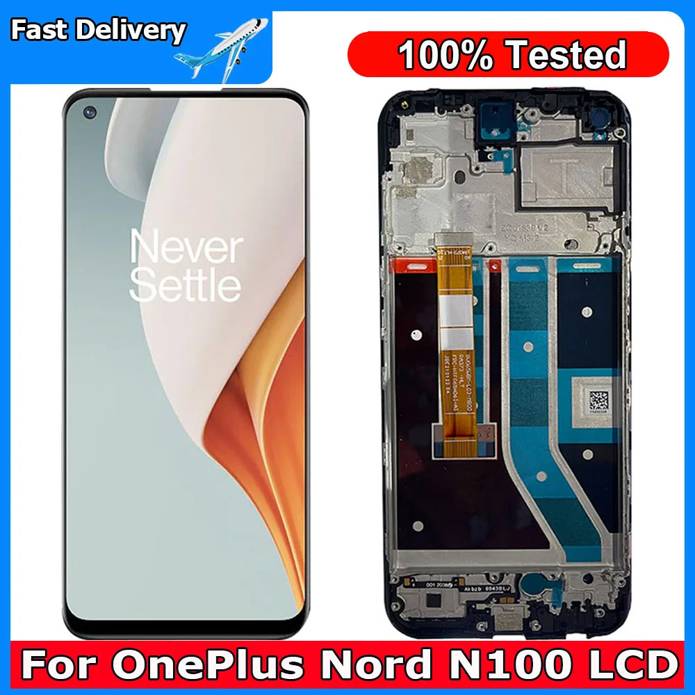 Schermo Da 6.52 "Per Oneplus Nord N100 Display Lcd Sensore Touch Screen Digitziter Assembly Sostituire Per Oneplus Nord N100 Con Cornice