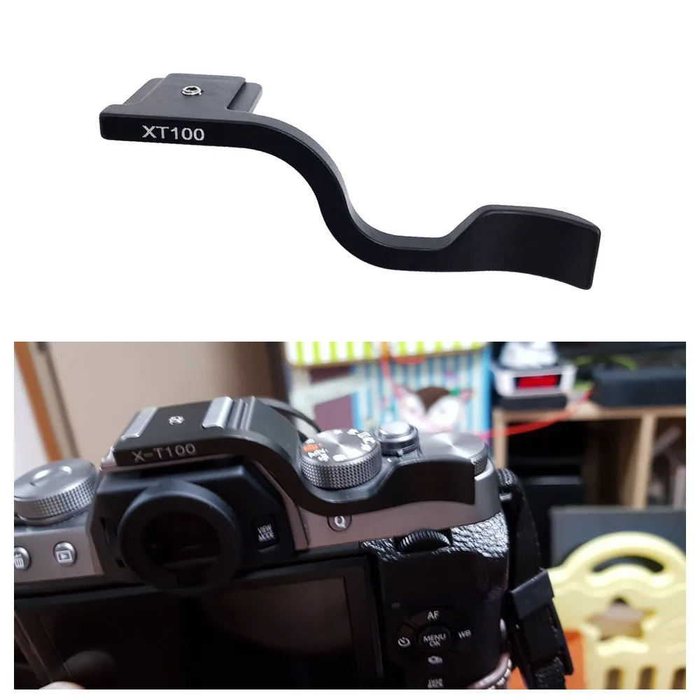 Per Fujifilm Fuji X-T100 Xt100 Impugnatura X-T100 Xt100 Nero Alluminio Cnc Thumb Up Grip