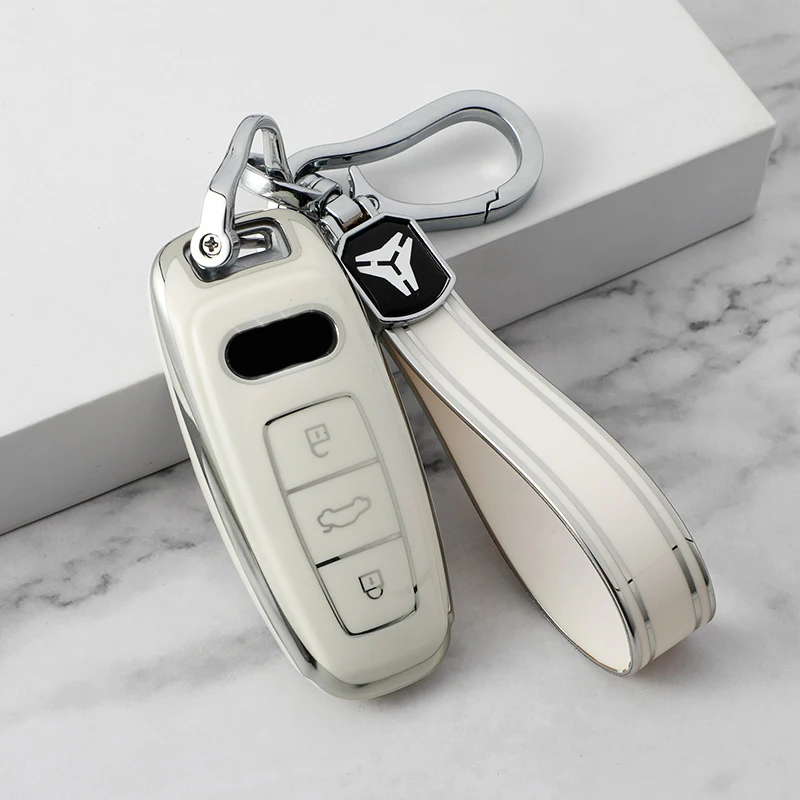 Soft Tpu Car Remote Key Case Cover Shell For Audi For Audi A6 A7 A8 E-Tron Q5 Q7 Q8 C8 D5 Protector Holder Fob Accessories