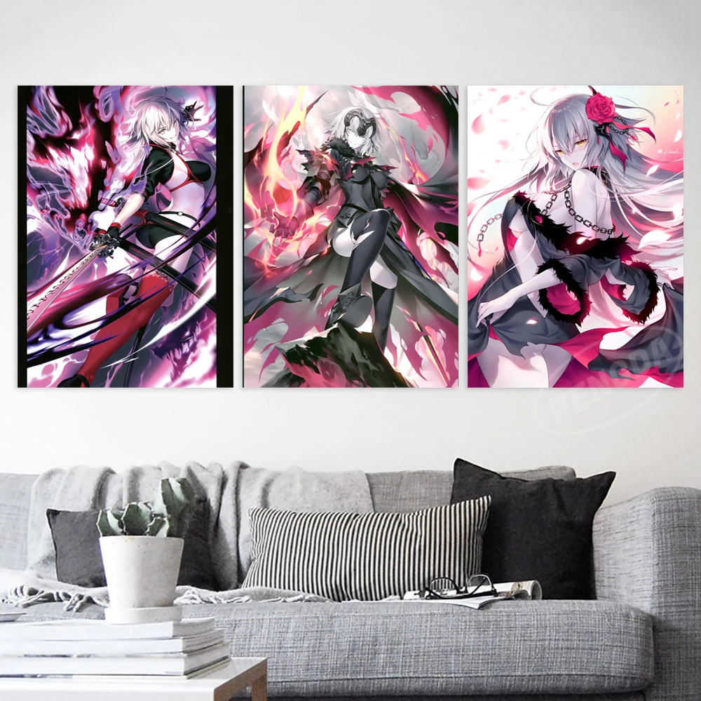 Decorazione Della Casa Fate Grand Order Canvas Altria Pendragon Painting Wall Art Poster Game Picture No Frame For Comodino Background
