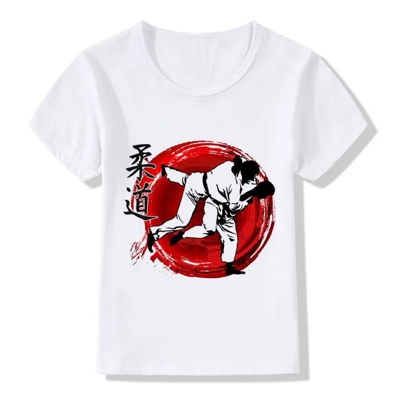 Ragazzo E Una Ragazza Di Evoluzione Di Un Judo Design T-Shirt Per Bambini Judo Top Magliette Del Bambino T Shirt Estate Casual Morbido Bianco Tee Shir