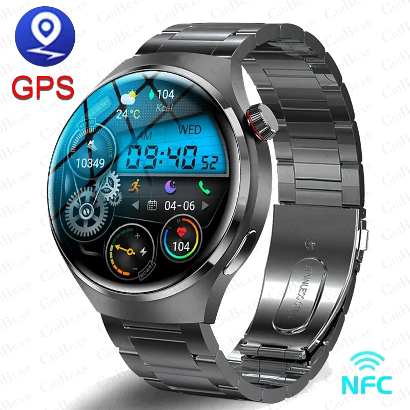 2024 Nuovo Nfc Bt Call Smart Watch Men Watch 4 Gps Sports Fitness Tracker Business Watch Monitor Della Glicemia Smartwatch Man