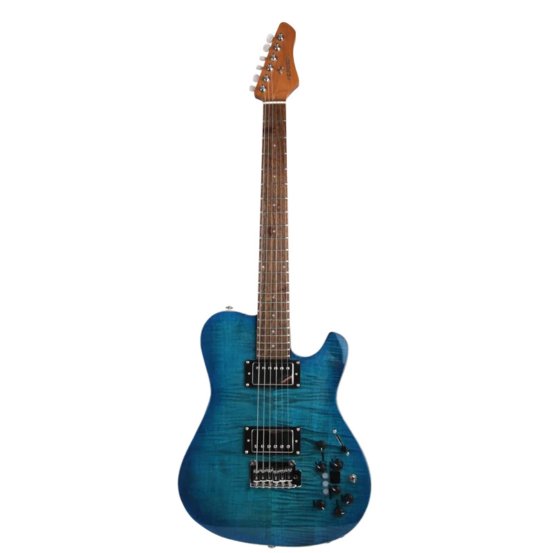 Chitarra Elettrica Da Viaggio Silenziosa Portatile Costruito In Effetto Fiamma Acero Top Elettrico Elettro Elettrico Guitare Guiter Guitarra