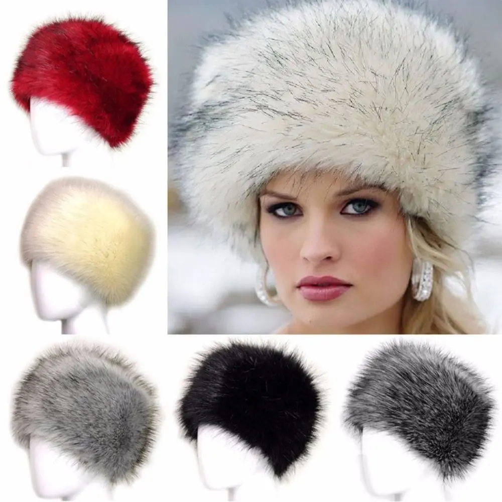 Donne Russian Ushanka Cossack Faux Fur Snow Hat Warmer Ear Cap Ski Outdoor
