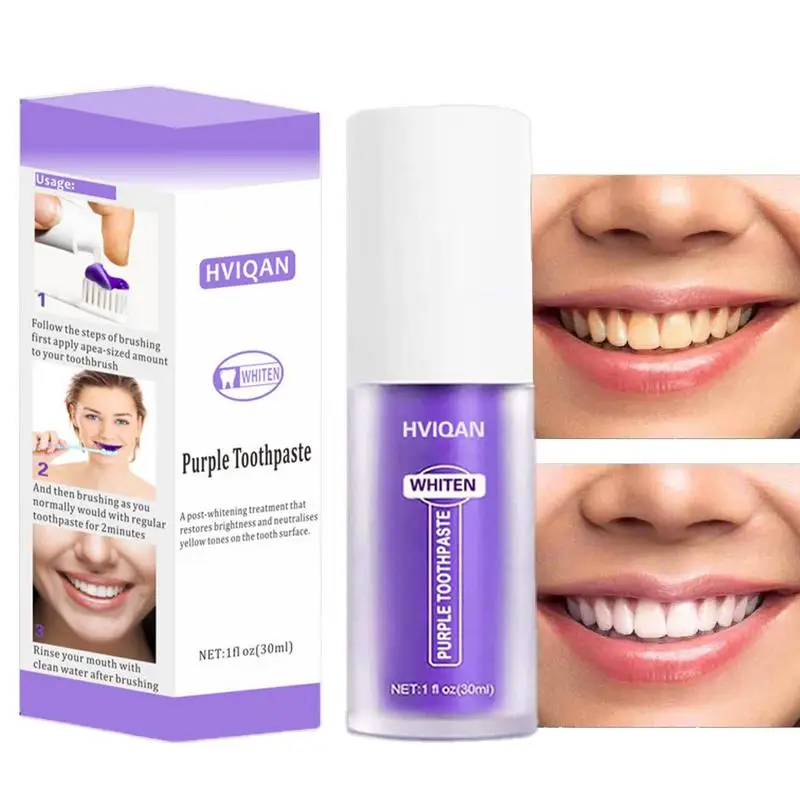 1 Pz 30Ml Dentifricio Sbiancante Per Denti Colore Correzione Dei Denti Sbiancante Denti Viola Dentifricio Sbiancante Non Invasivo