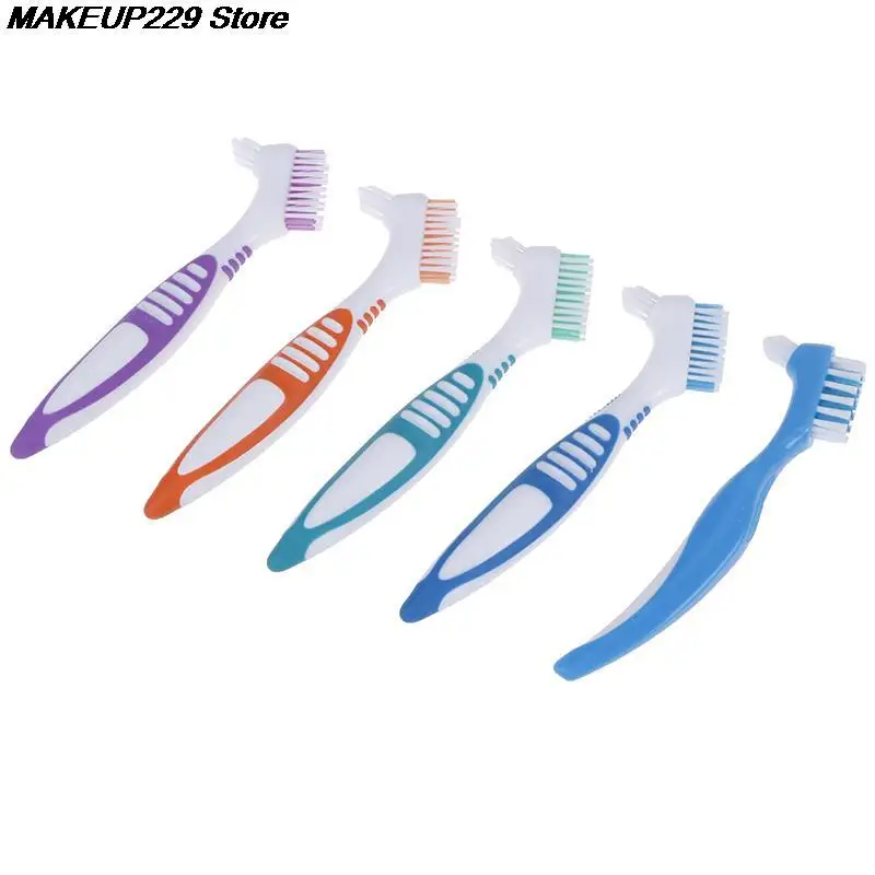 Spazzola Per Protesi Bicolore Sbiancante Per Denti, Spazzola Per La Pulizia Della Protesi Setole Multistrato Spazzola Per Denti Finti Strumento Per L'