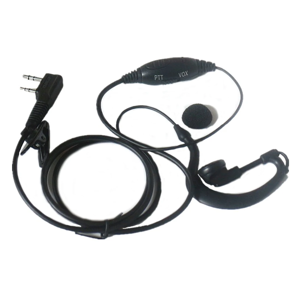 2 Pcs 2-Pin G A Forma Di Cuffia Auricolare Vox Ptt Mic Per Kenwood Radio Pro-Talk, Pro-Potere Di Trasporto-Talk, Protalk Xls Tk208 Tk240 Tk240D