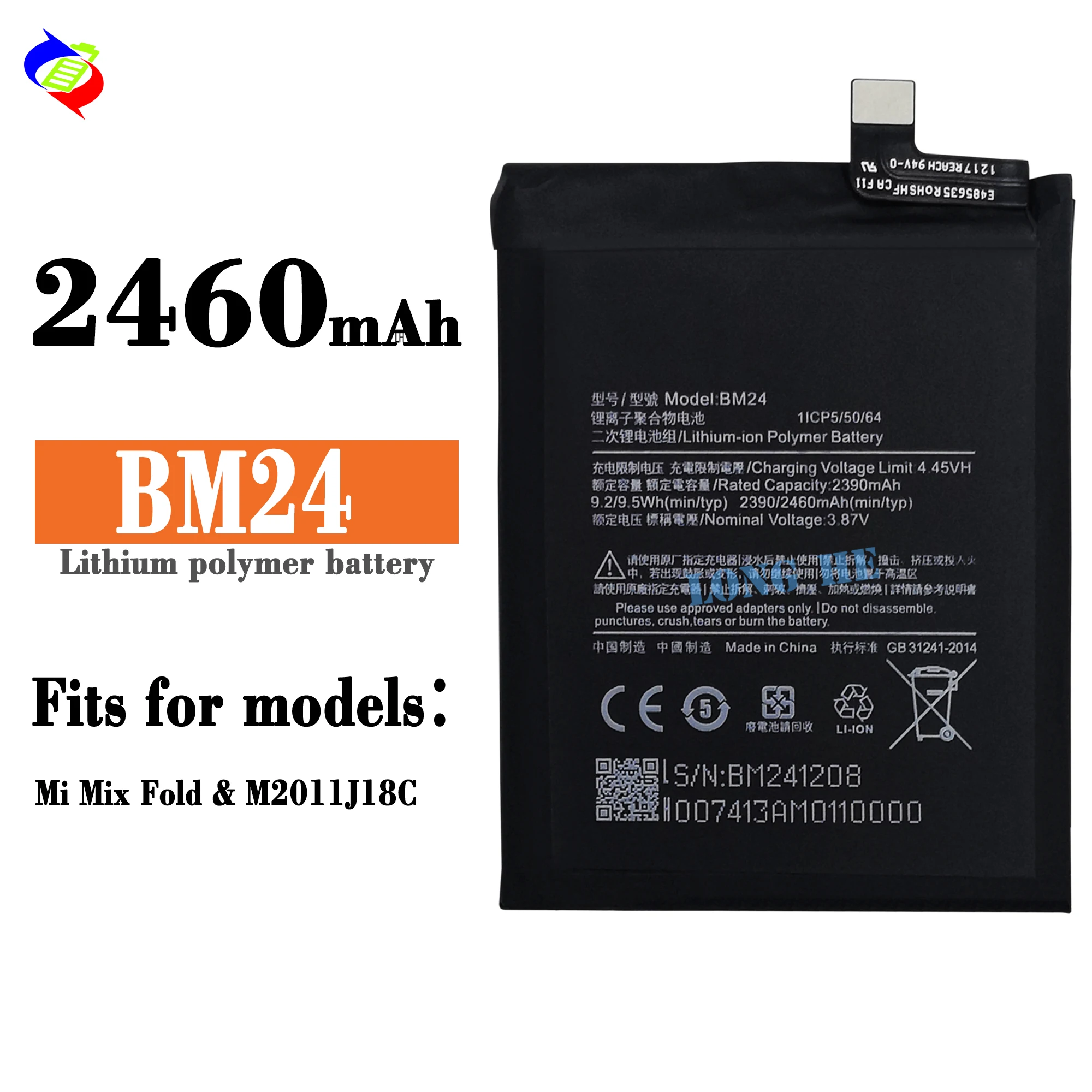 Batteria 3000Mah Bm24 Bm25 Per Xiaomi Mi Mix Fold M2011J18C Bm24 + Bm25 Usata Insieme