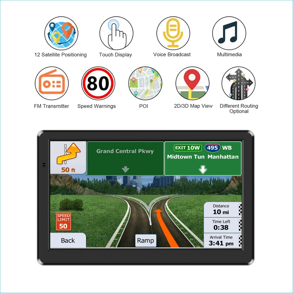 7 Pollici Hd Car Gps Fm Ultima Europa Sud America Usa Medio Oriente Mappa Del Mondo Sat Nav Truck Navigatori Gps Navigatori