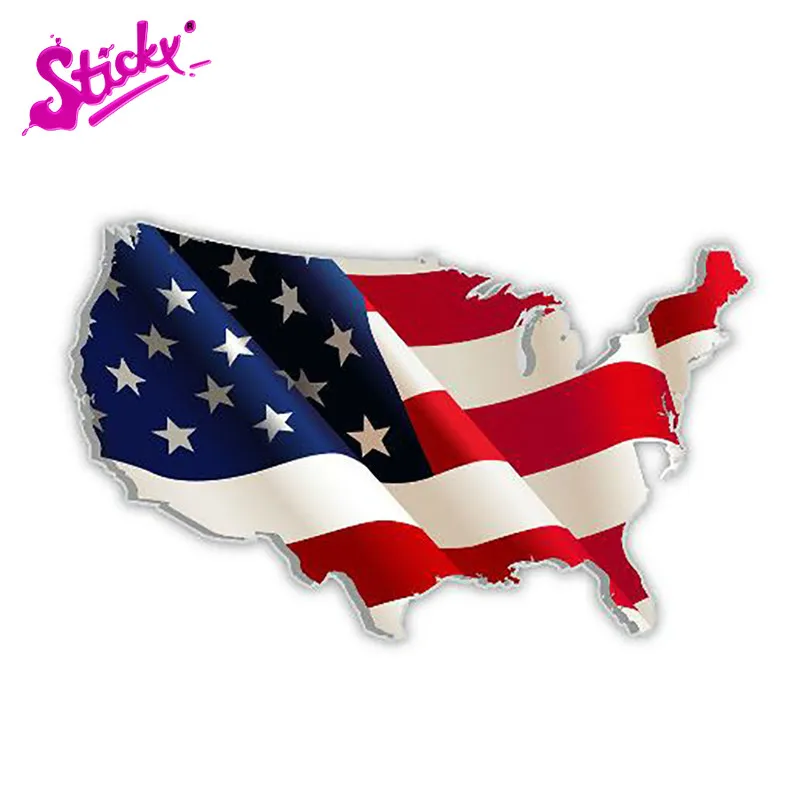 Sticky Usa Stati Uniti D'America American Us Map Flag Decal Car Truck Boat Decal Laptop Graphics Car Sticker