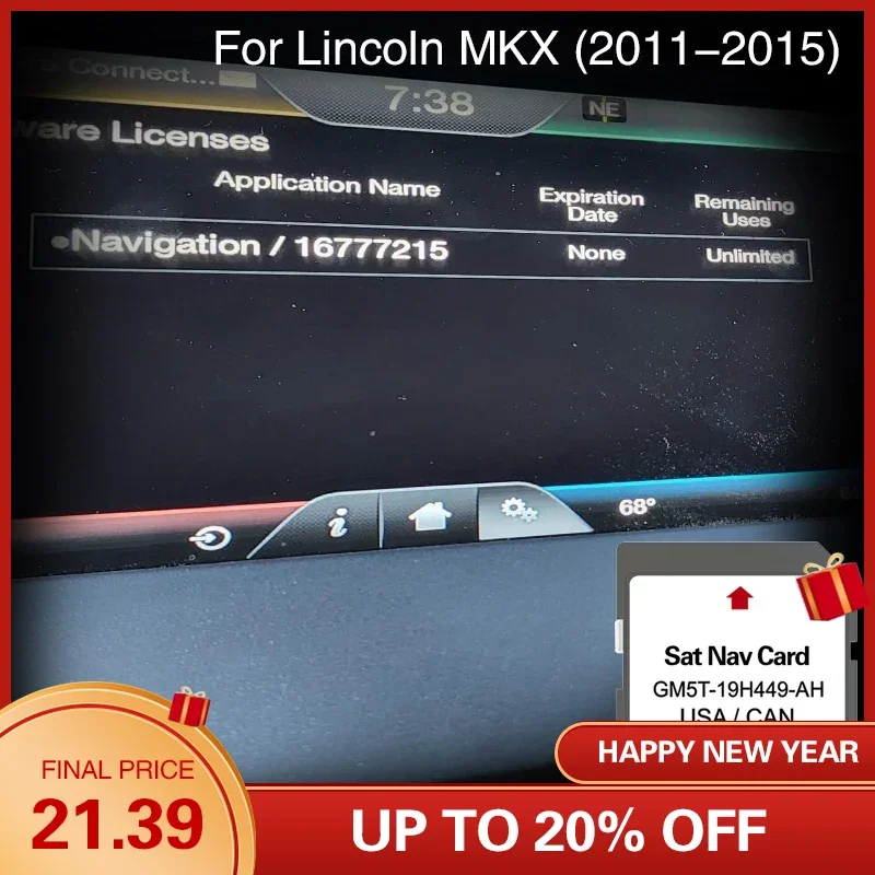 Utilizzare Per Lincoln Mkx Dal 2011 Al 2015 Gm5T-19H449-Ah Cover Usa Can Mex Car Navi Accessori Sd 32Gb Map Card