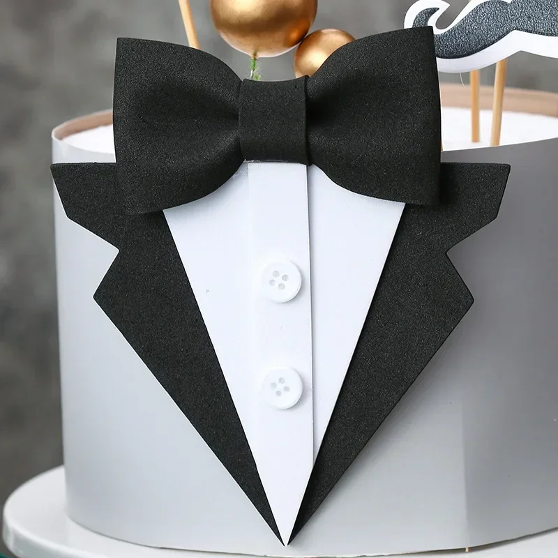 Eva Suit Papillon Happy Fathers Day Cake Topper Father Birthday Dad Decoration Baking Decorating Tools Bomboniere