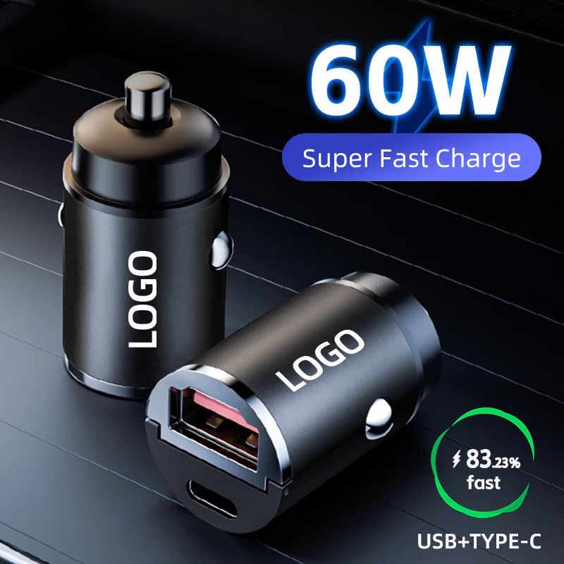 Caricabatteria Da Auto 60W Usb Type-C Accendisigari A Ricarica Rapida Per Mini Cooper One Jcw R56 Countryman Paceman Clubman R58 R59 R57 R5