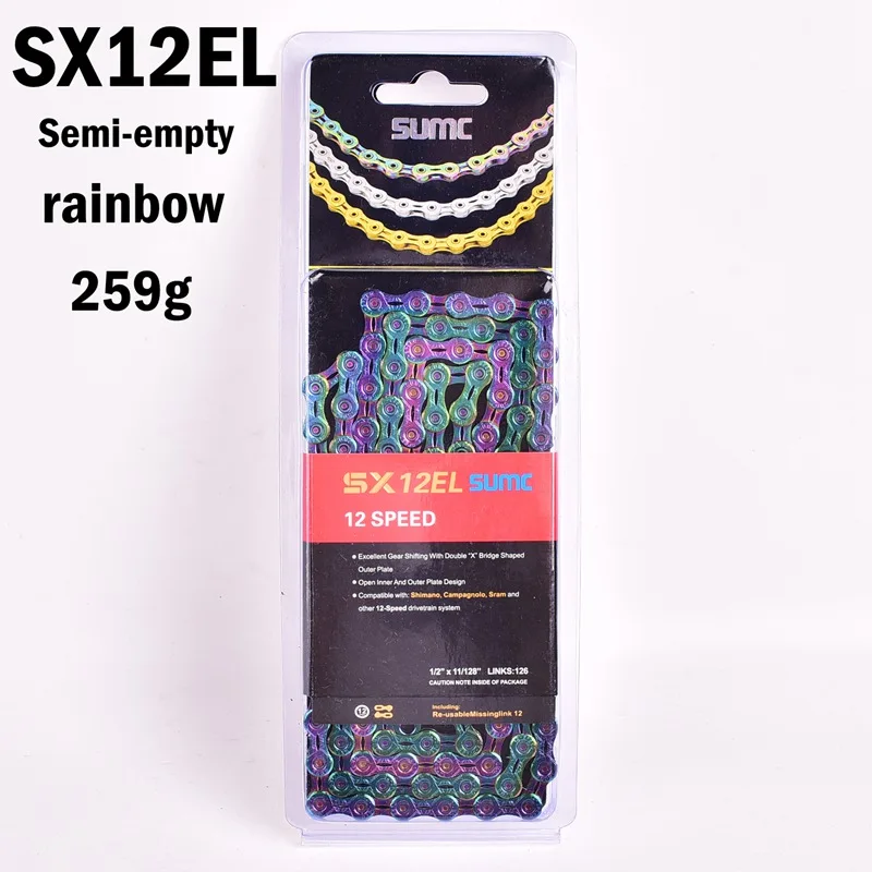 Sumc Rainbow 12 Speed Bicycle Chain 12 S Colorful Mtb Road Bike Shift Chain 126L Con Missinglink Per Per Shimano Sram Biciclnolo