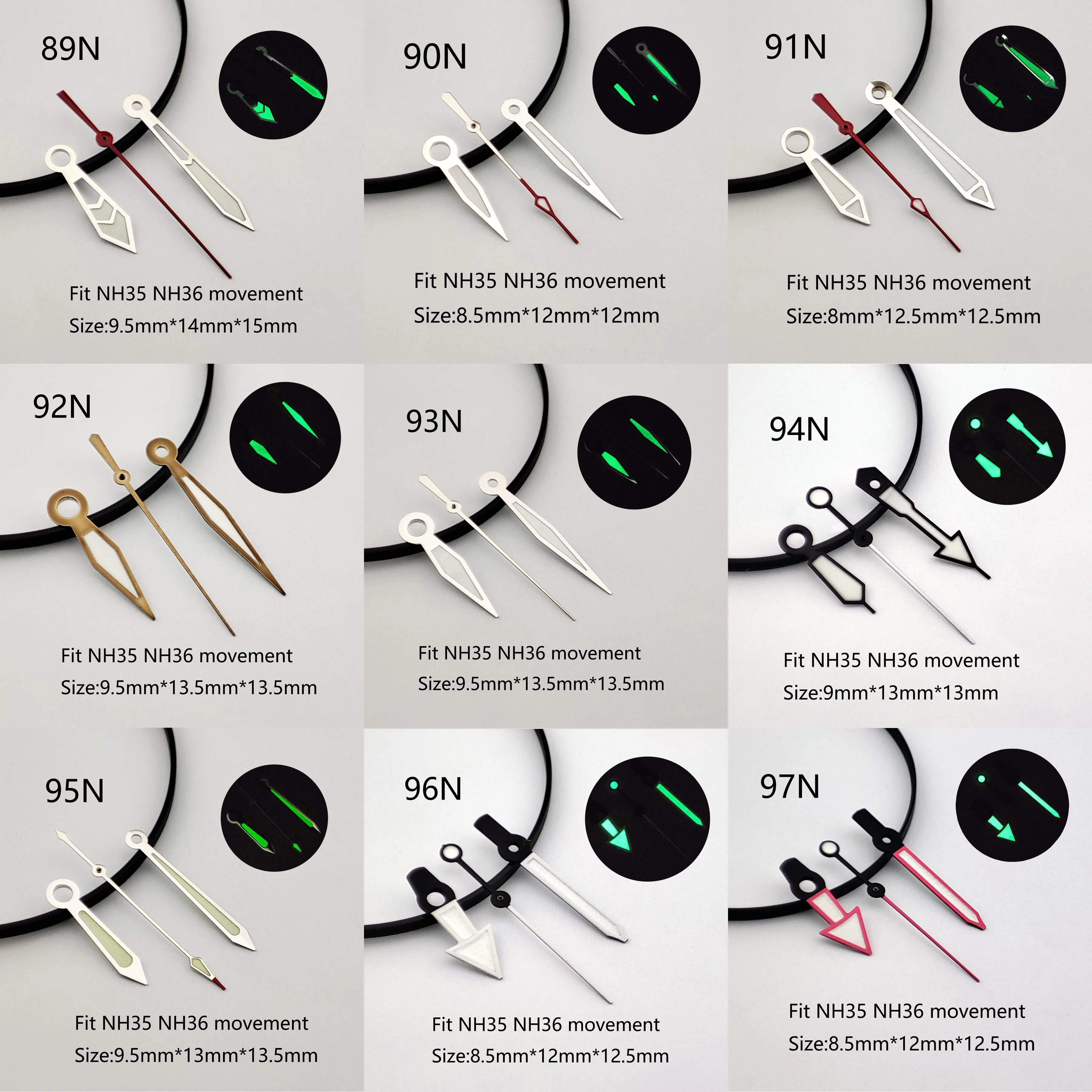 Nh35 Mani Nh35 Orologio Caso Mani Nh36 Mani Puntatore Nh35 Orologio Parti Mani Nh35 Quadrante Verde Mani Luminose Nh35 Movimento Mani N