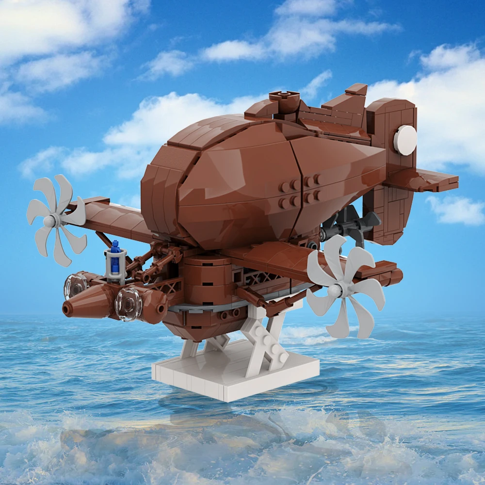 Moc Design Tiger Moth Submarine Boat Model Bricks Flying Airship Subnautica Building Blocks Set Toys For Kids Gifts